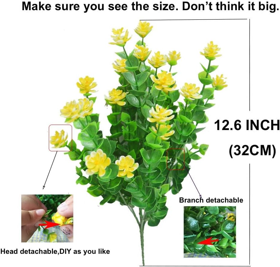 Detalle de Amajoy 15 Bundles Outdoors Artificial Flowers – UV‑Resistant Faux Plants for Indoor and Outdoor Decor