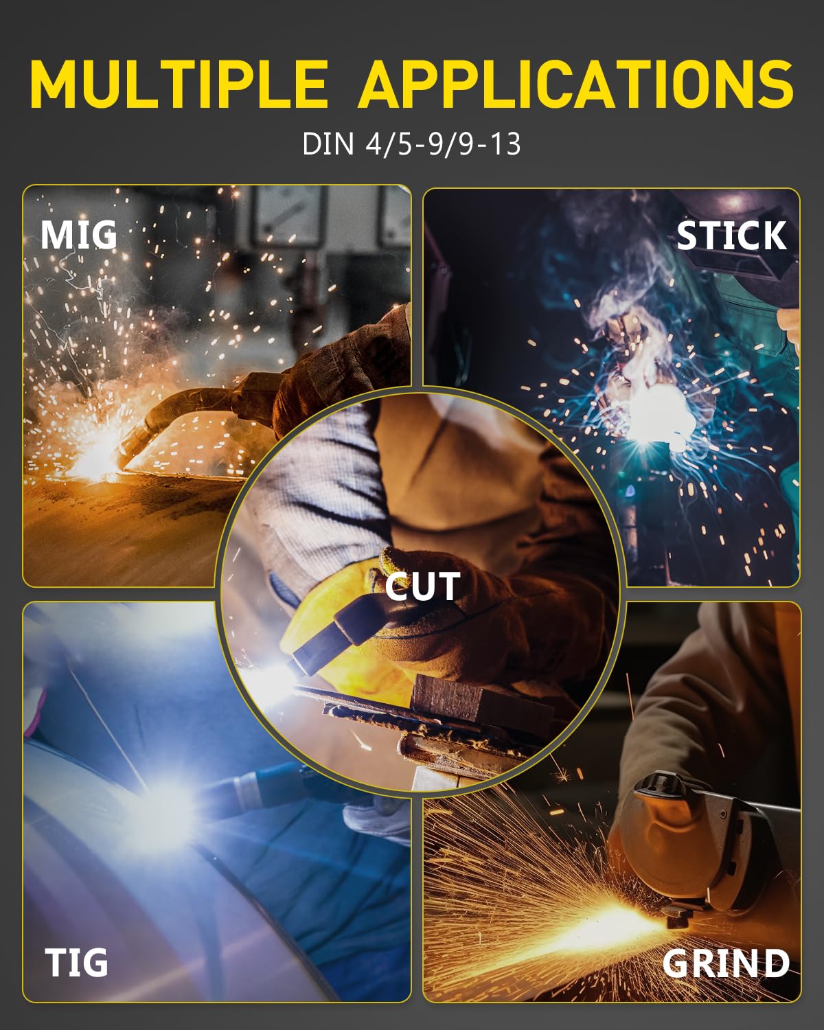 Thumbnail 2 de HXZVOGEN Casco saldatura oscuramento automatico 4 sensori 📷