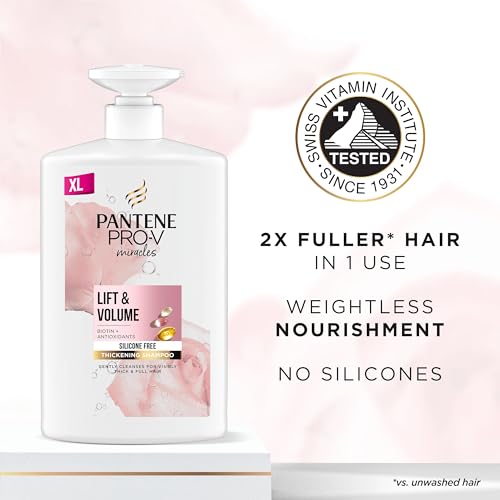 Detalle de Pantene Lift'N'Volume Thickening Shampoo with Biotin – 1L