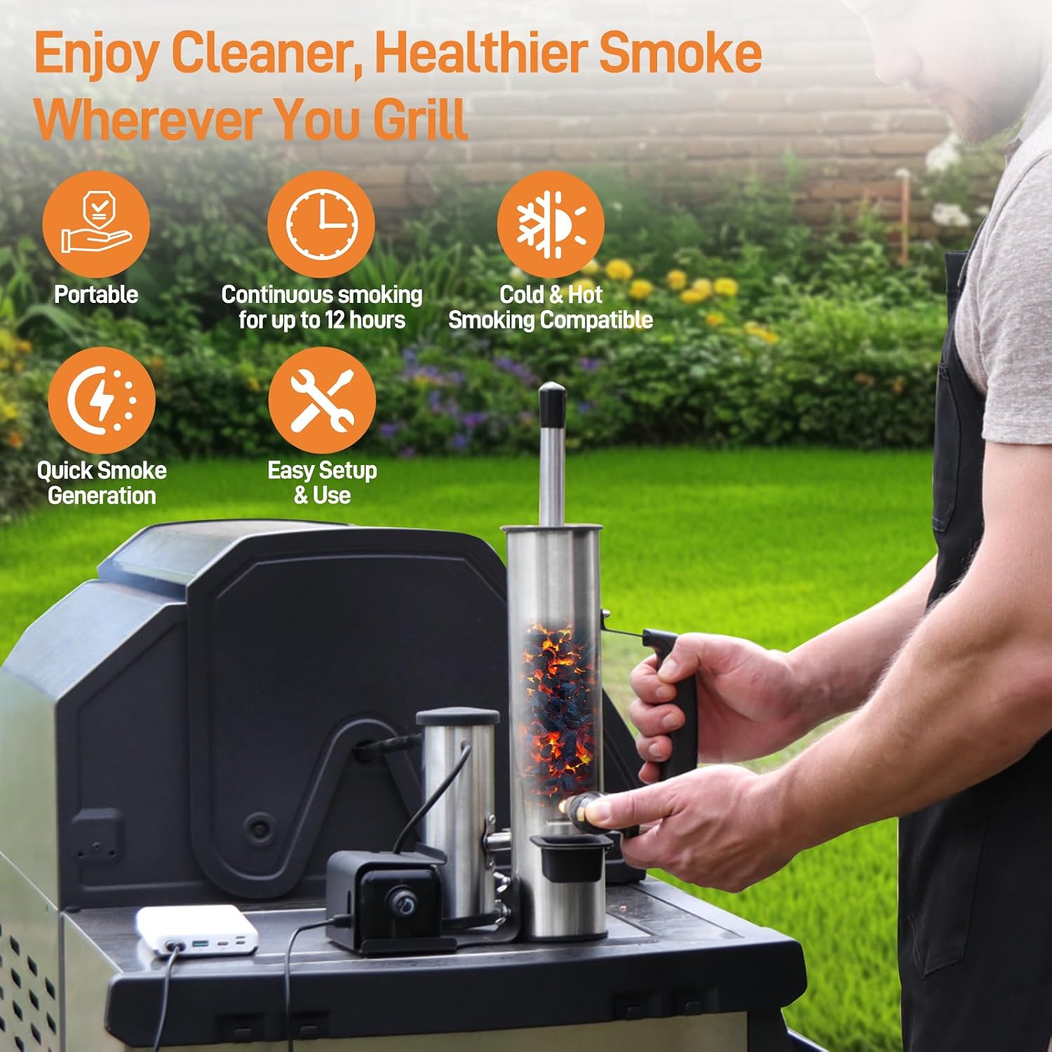 Detalle de Ueiticsk Electric Smoke Generator, Portable Cold/Hot Smoking with Adjustable Control