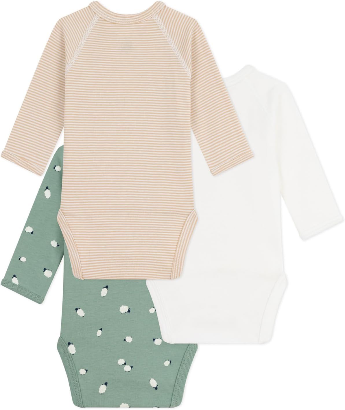 Thumbnail 1 de Petit Bateau lot de 3 bodies croisés manches longues en coton imprimé bébé