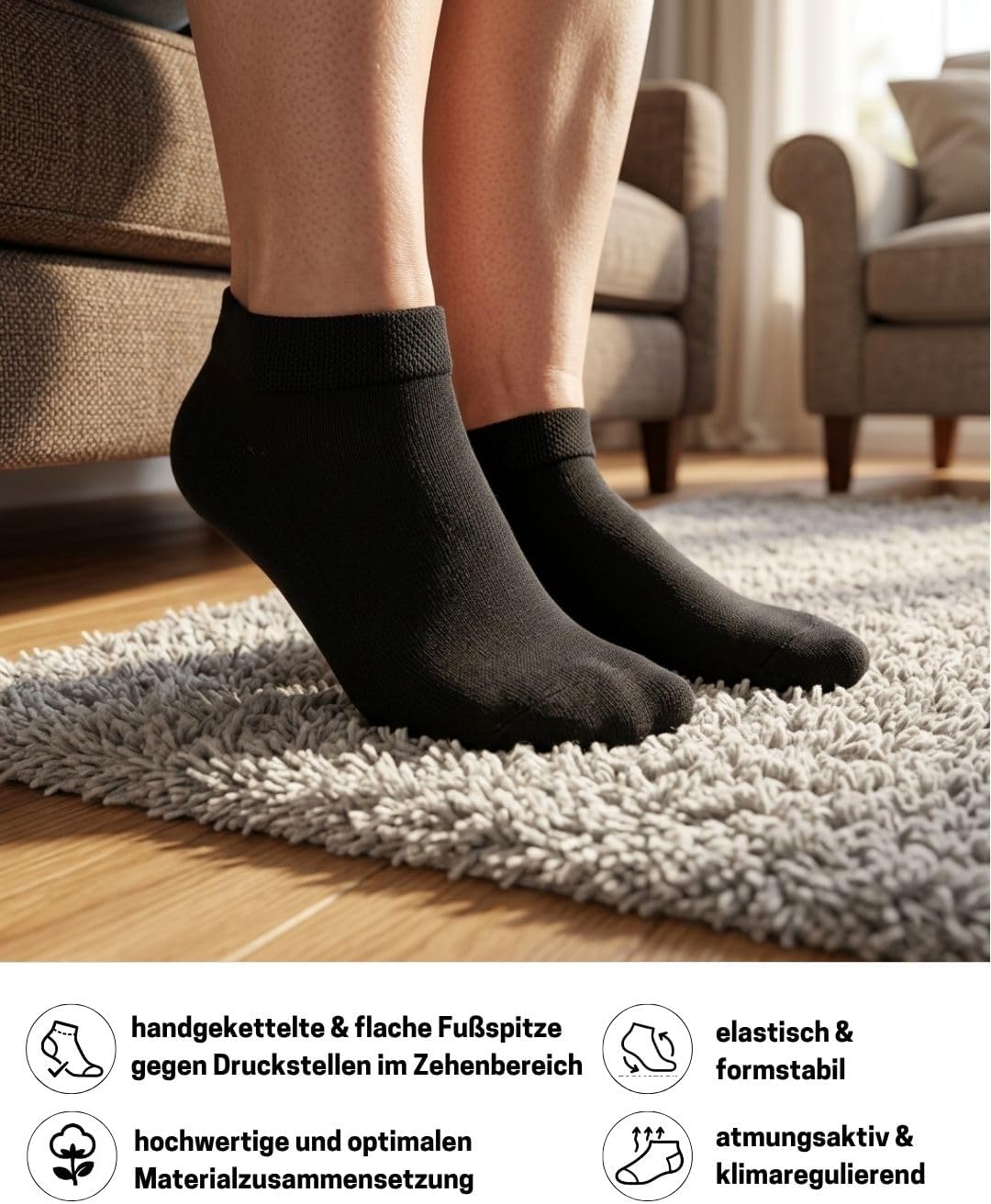 Thumbnail 3 de sockenkauf24 10 Paar Diabetiker Sneaker Socken ohne Gummibund und ohne Naht (Herren & Damen)