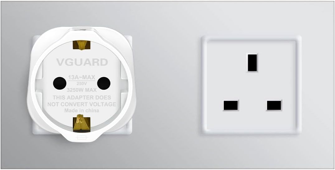 Thumbnail 5 de VGUARD UK Reiseadapter-Set (3er-Pack) England/Deutschland Stecker – Schuko (EU) auf UK Steckdose, weiß