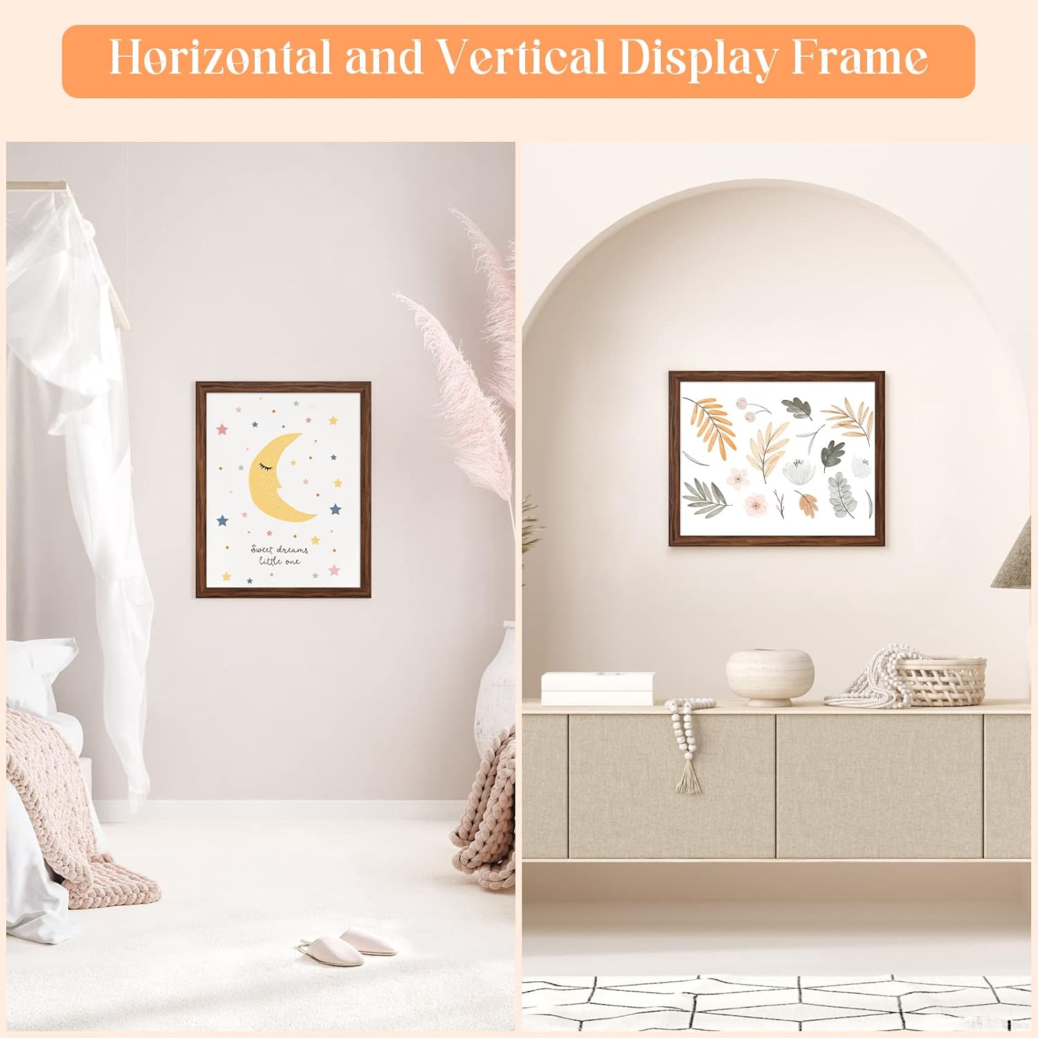 Thumbnail 1 de 16x20 Wood Frame Brown (20x16 option) Rustic Natural Woodgrain Picture Poster Frame with HD Plexiglass