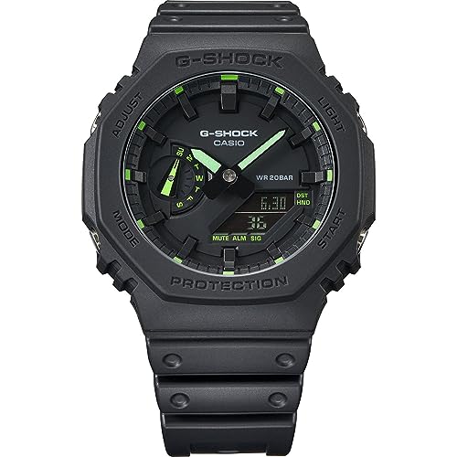 Detalle de Casio G-Shock GA-2100-1A3ER, reloj de resina y carbono para hombre