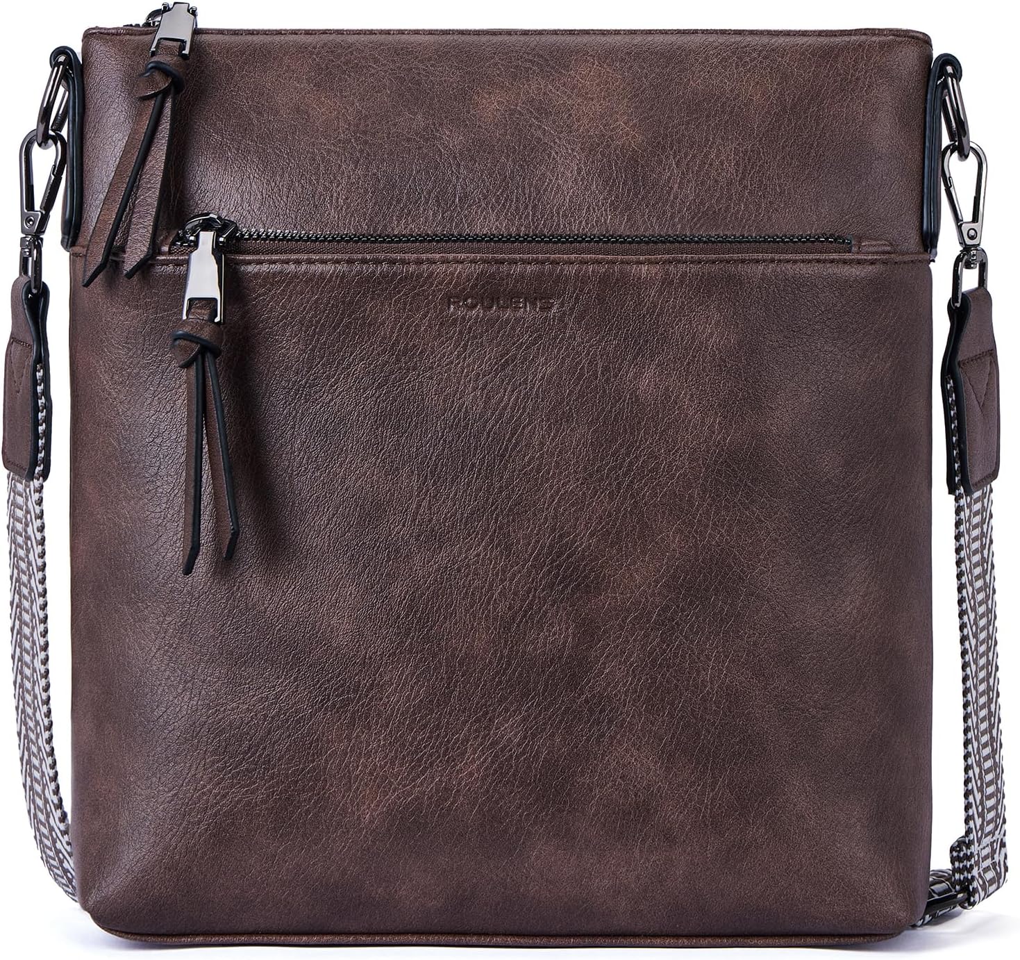 Thumbnail 6 de Roulens Mittel Damen Umhängetasche aus veganem Leder – RFID-Schutz, drei Fächer, Crossbody