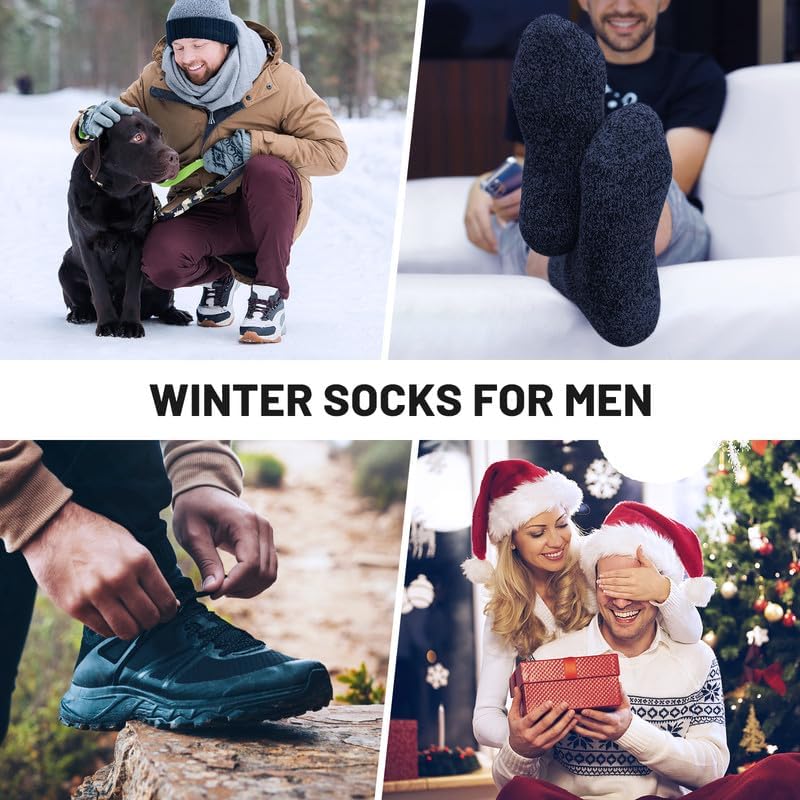 Detalle 2 de SIMIYA sc10 Merino Wool Socks, Extra-Thick Cushioned Crew, 5 Pairs