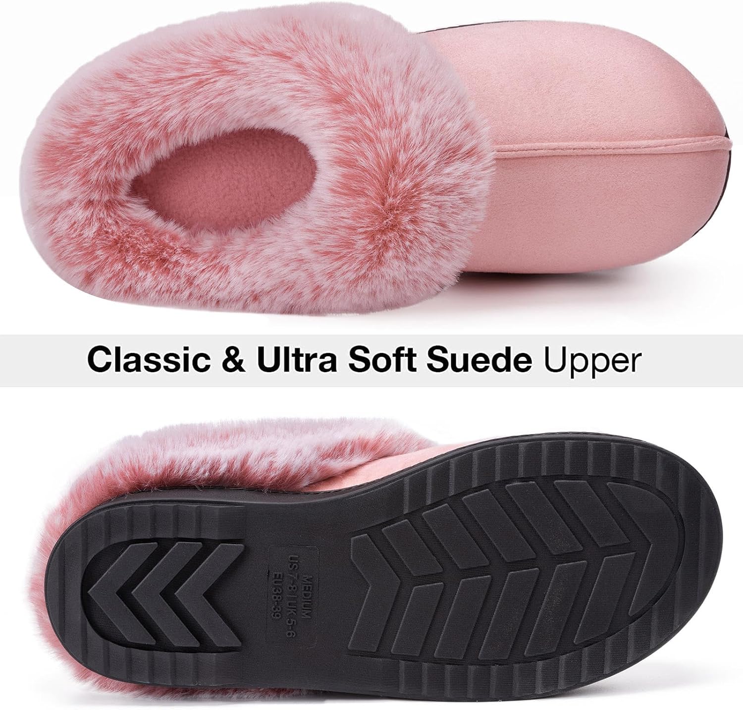 Detalle 2 de VeraCosy Women's Classic Suede Slippers Memory Foam