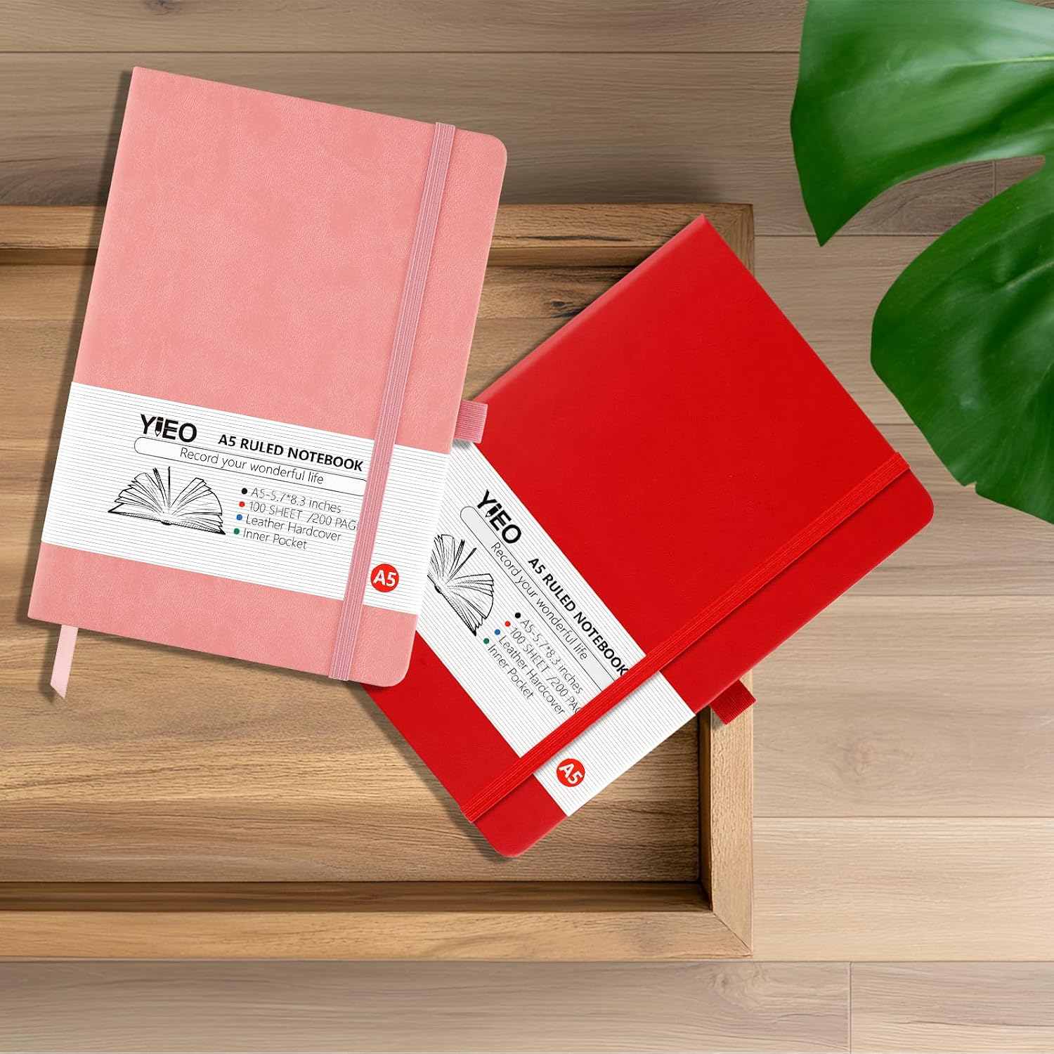 Thumbnail 5 de YIEO A5 lined notebook, 2 pack 396 pages