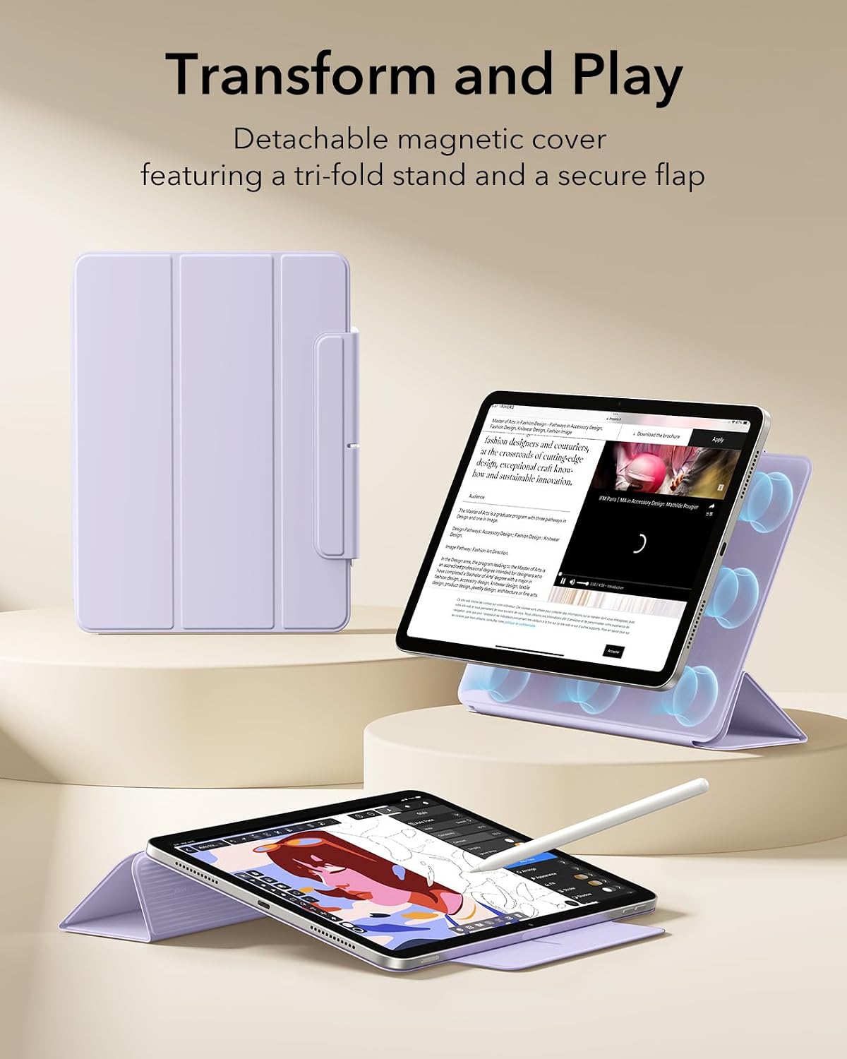 Detalle de ESR iPad Air 13 Hülle mit Magnet 13 Zoll