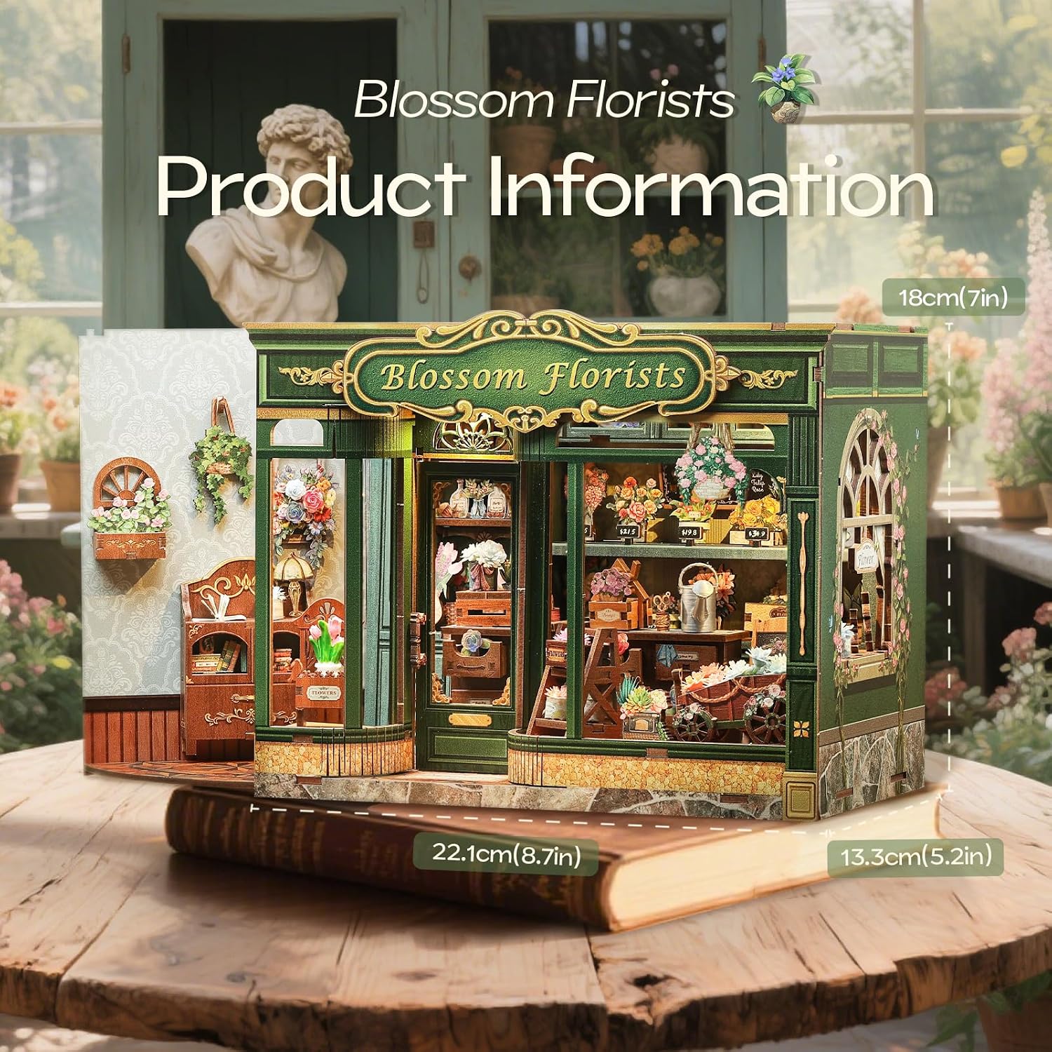 Detalle de Fsolis Miniature Book Nook Kit Blossom Florists