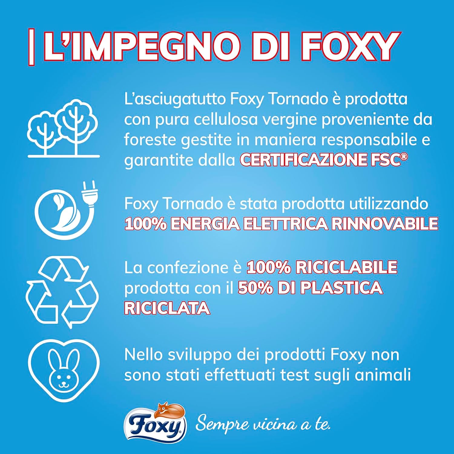 Thumbnail 5 de Foxy Tornado Asciugatutto universale 8 pezzi, 3 veli, 250 strappi per rotolo – FSC e riciclabile