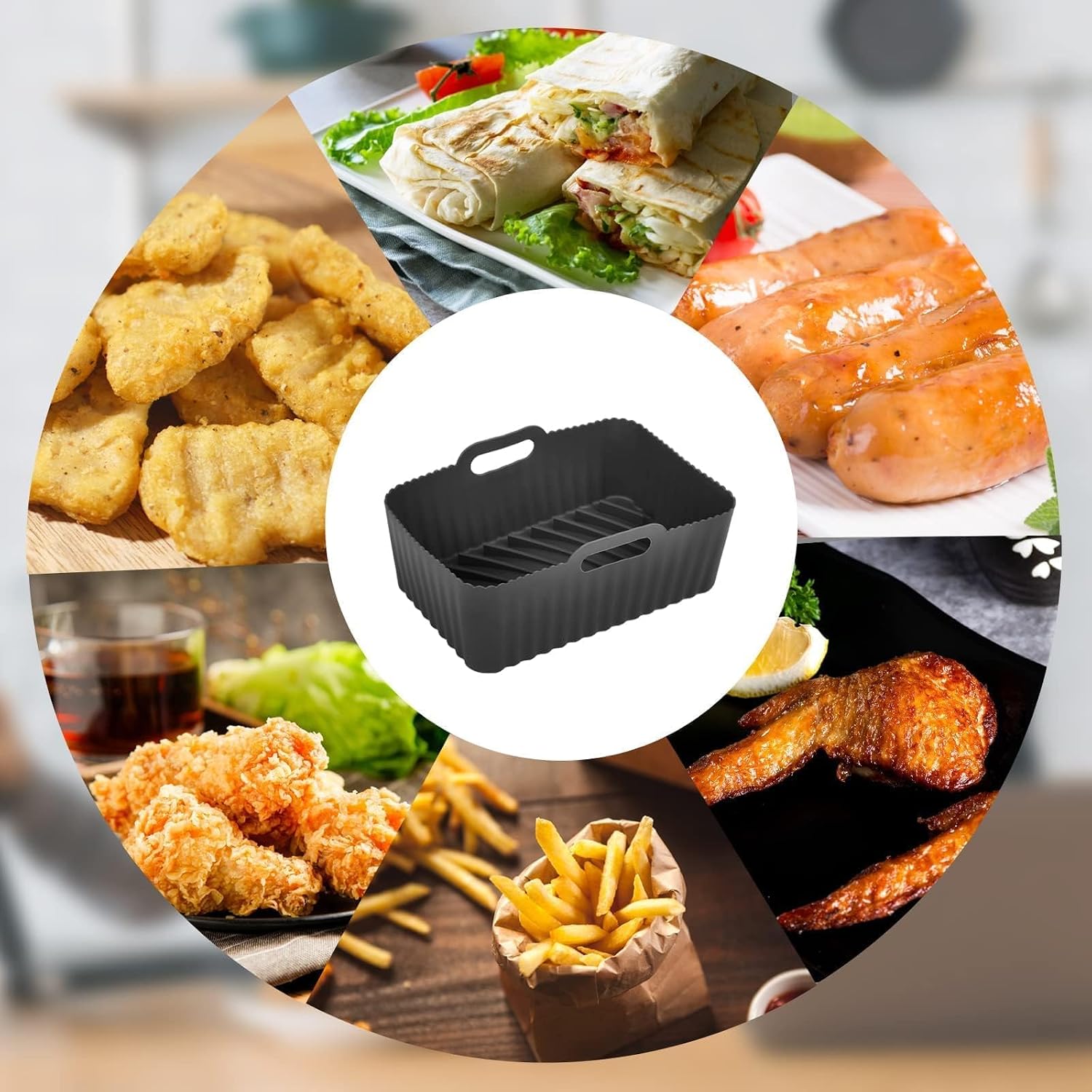 Thumbnail 6 de Ninja Foodi AF300UK Silicone Dual-Basket Liners 2