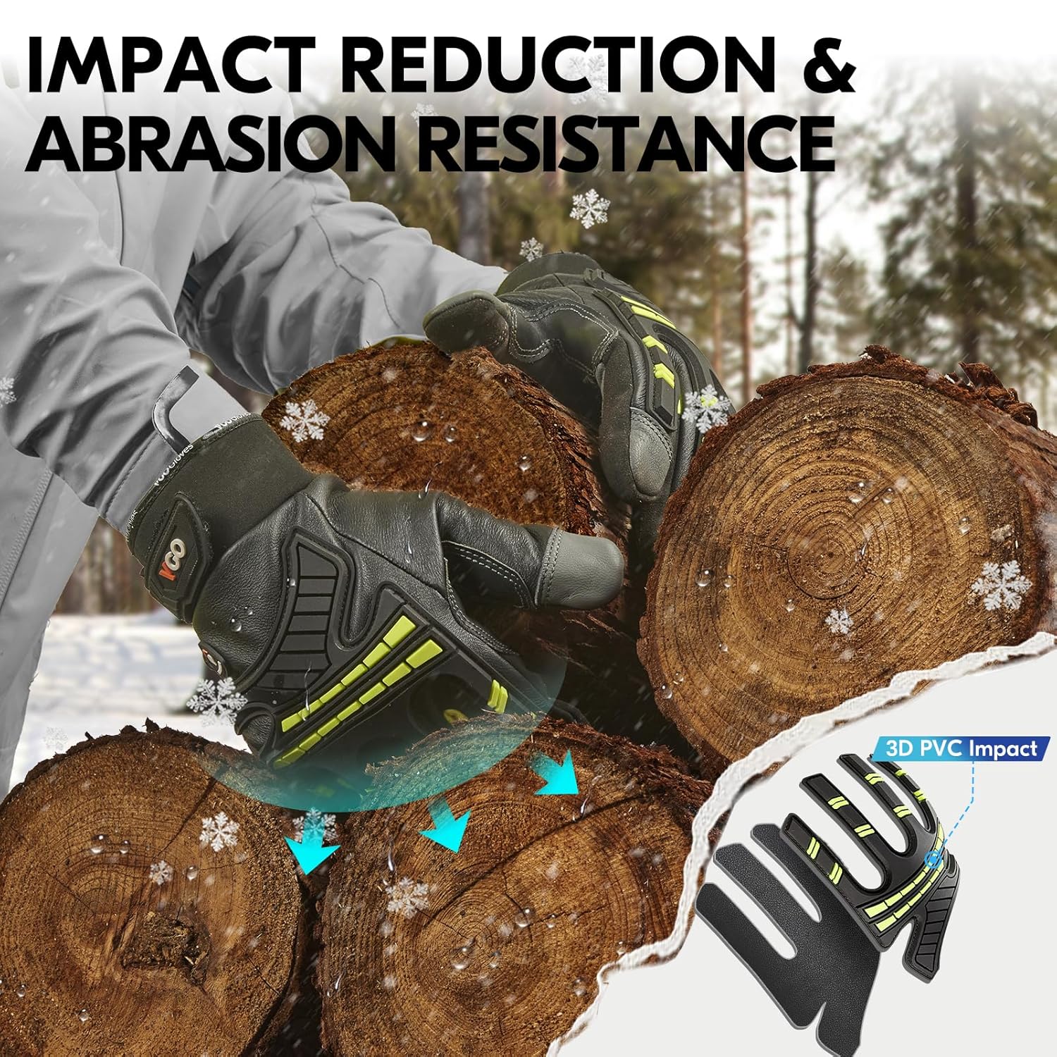 Thumbnail 3 de Vgo... Thermal Work Gloves Waterproof Touchscreen with 3M Thinsulate -20℃