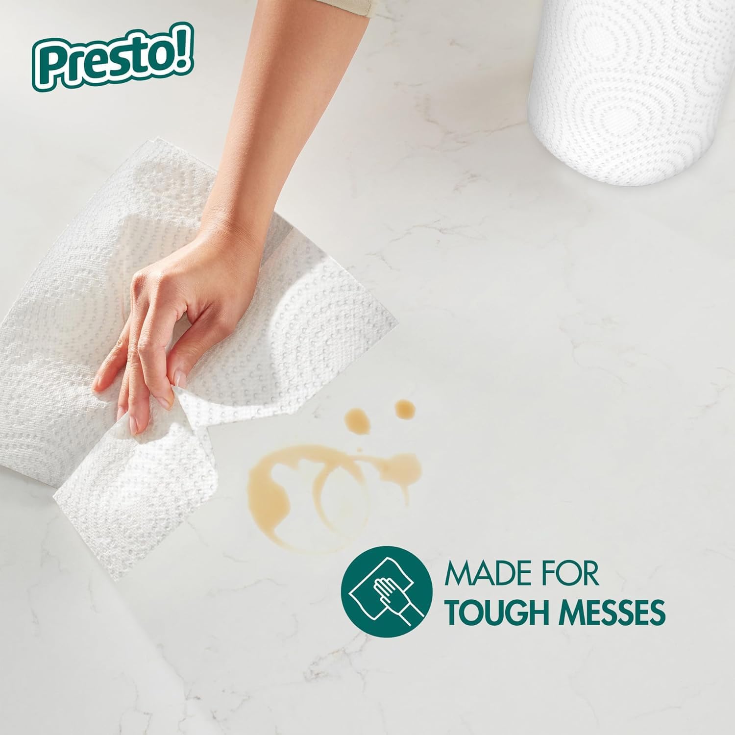 Detalle 2 de Amazon Presto! Ultra Strong Paper Towels, Huge Roll, 6 Count (158 sheets per roll)