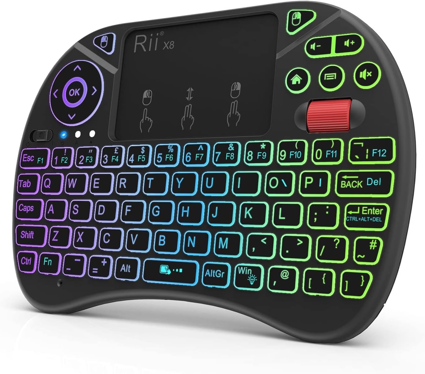 Detalle de Rii X8 2.4GHz Mini Wireless QWERTY Keyboard & Touchpad Mouse Combo
