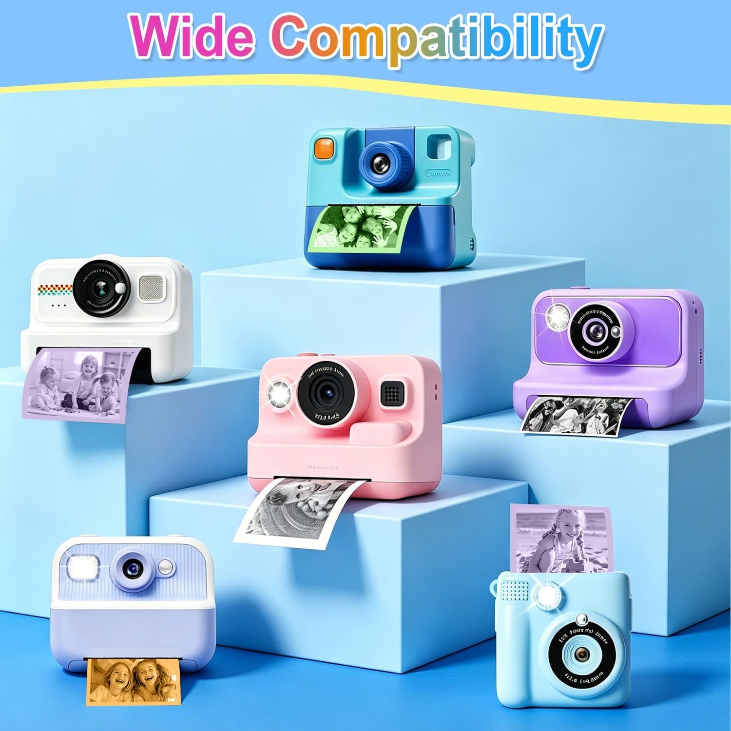 Detalle de QUASON 18 Rolls Kids Camera Paper Roll Refill – BPA Free Thermal Paper for Instant Print Cameras