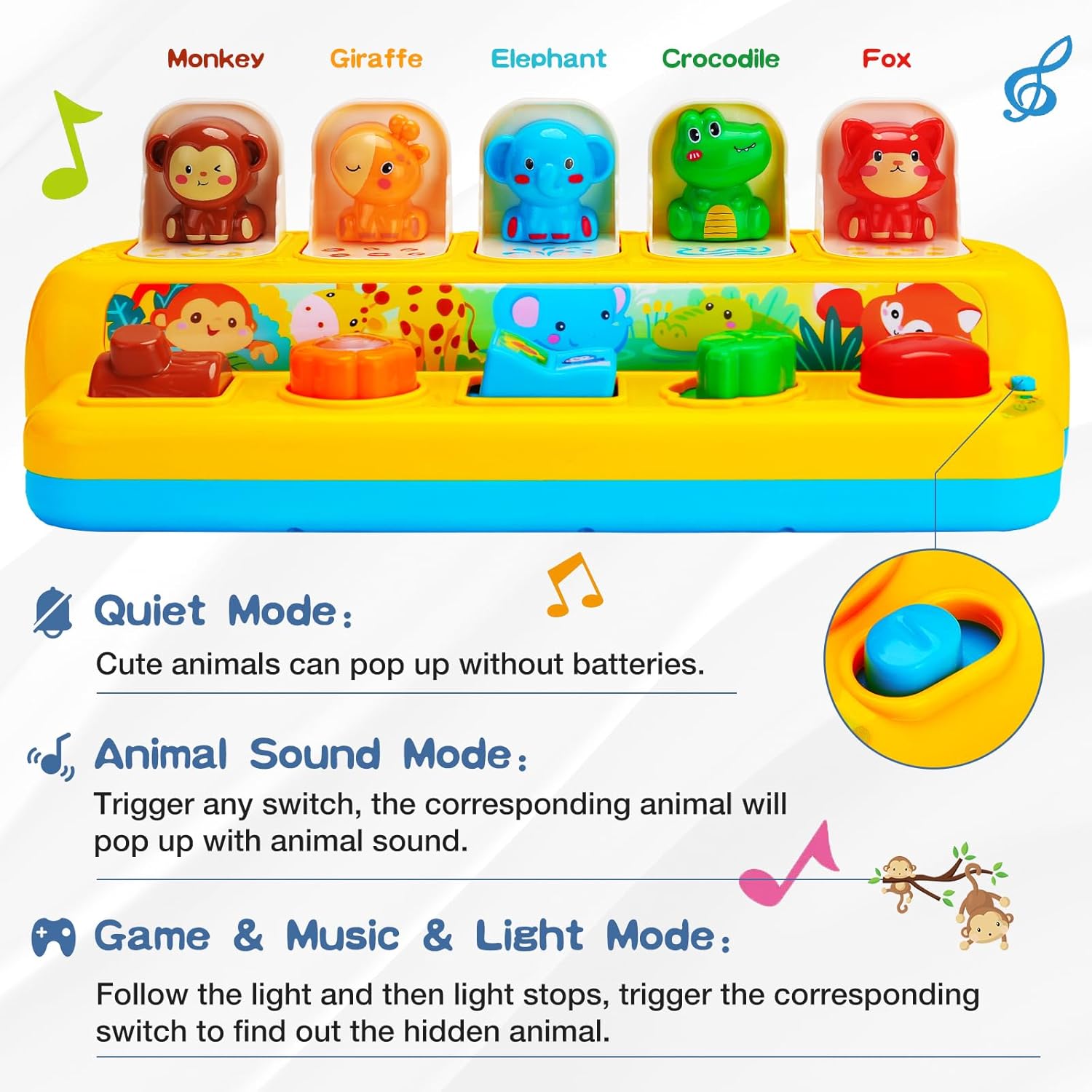 Thumbnail 3 de Interactive Pop Up Animal Toys with Music & Light – A Cause-and-Effect Baby Toy for 9–24 Months