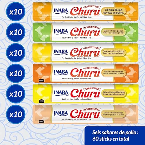Thumbnail 4 de INABA Churu Box - Premios para Gatos: Snacks cremosos de pollo, 60x14g, sin cereales ni colorantes