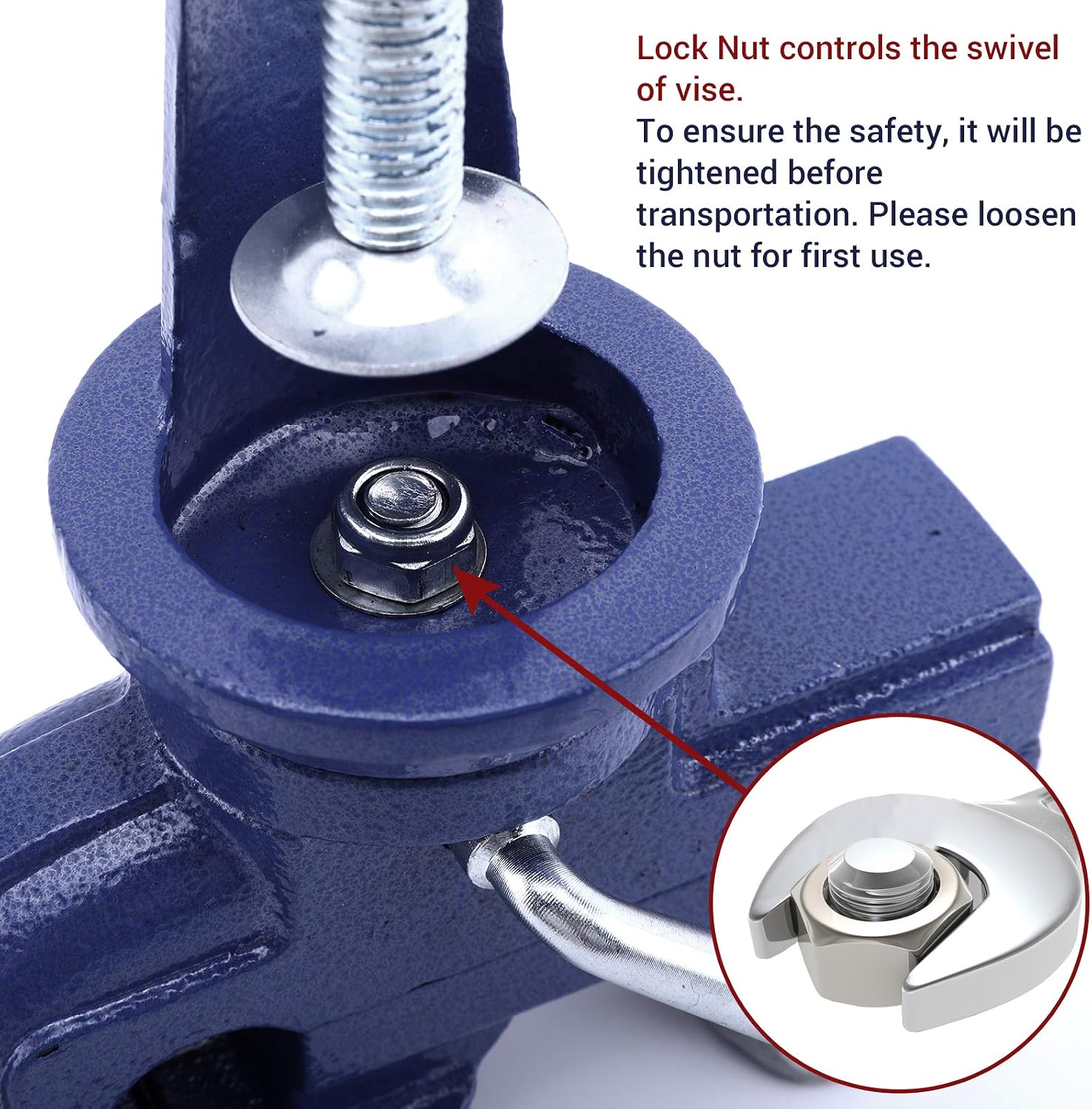 Detalle de Nuovoware 3-Inch Table Vise with 360° Swivel Base, Cast Iron