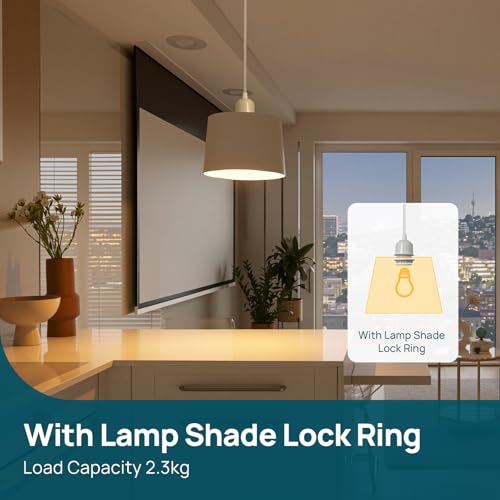 Detalle de Linkind suspension E27 avec anneau à vis – cordon textile réglable 100 cm pour abat-jour