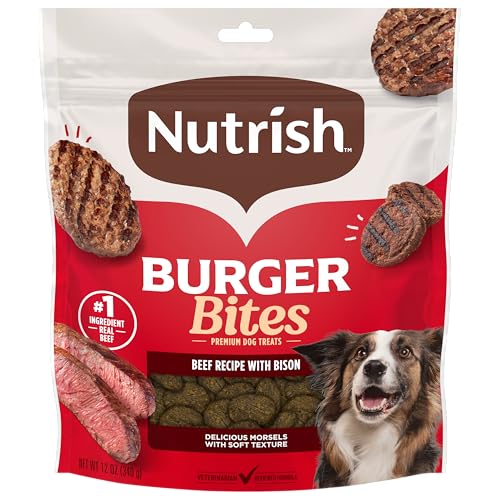Detalle de Nutrish Burger Bites Dog Treats, Beef Recipe — 12 oz Pouch (Rachael Ray Nutrish)