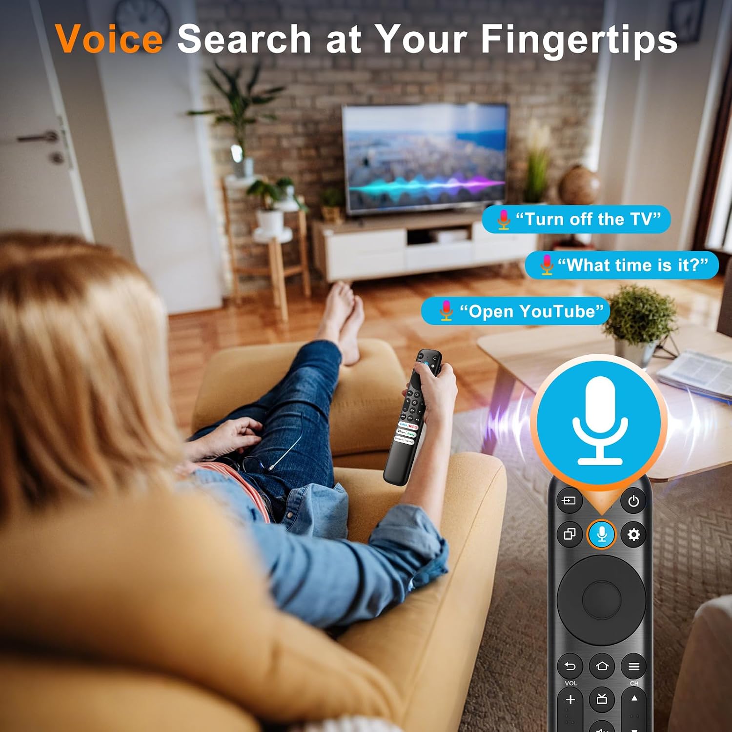 Detalle de Voice Remote Only for TCL-FiReSmart TV 4k QLED/UHD/QD-Mini LED Series RC813B