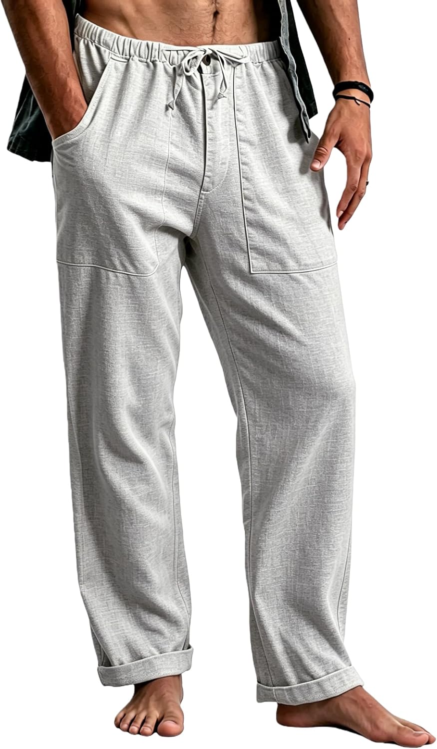 Thumbnail 6 de Cegerne Pantaloni in Lino Uomo Lunghi – leggeri, elasticizzati con coulisse