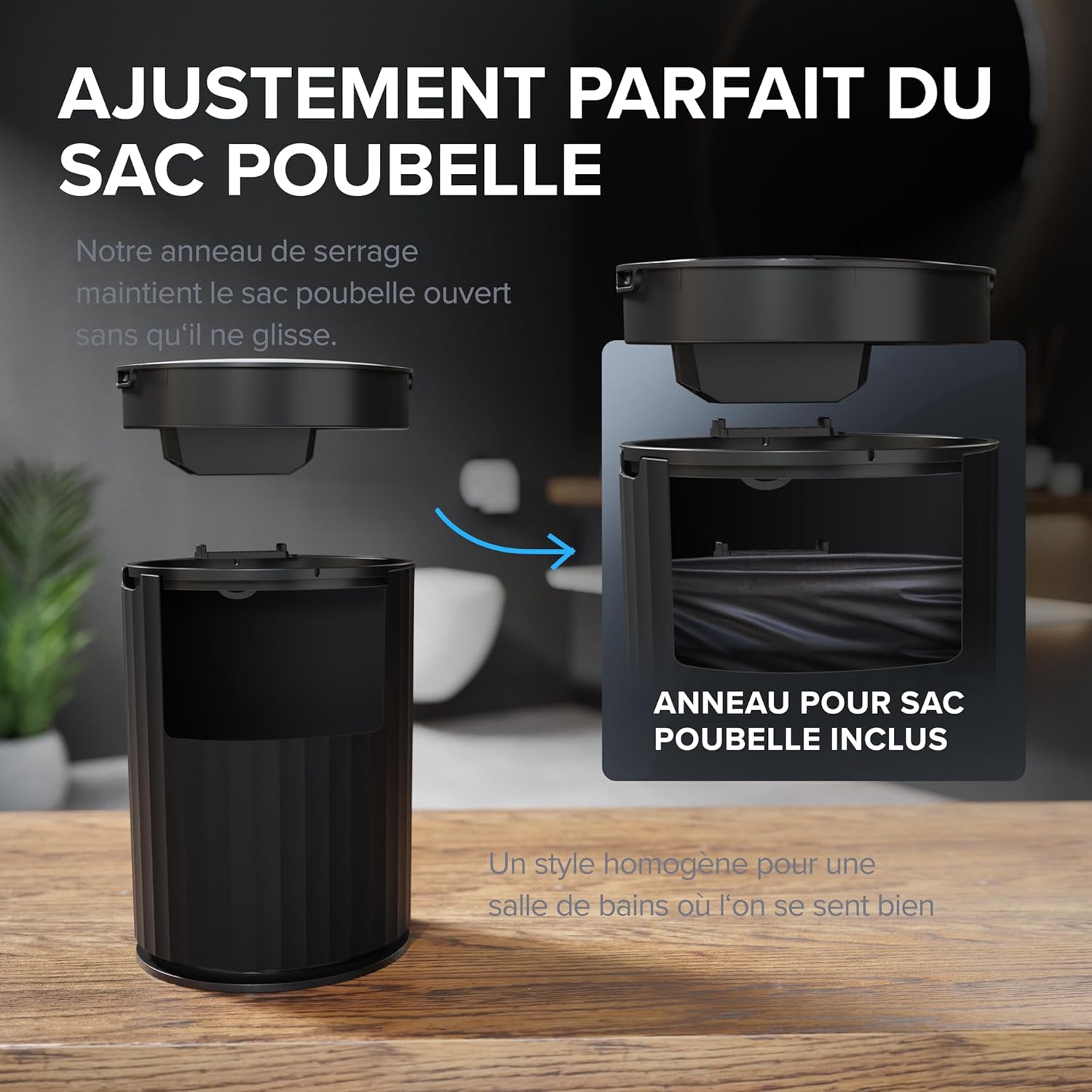 Thumbnail 4 de ovimar Senja – Poubelle de salle de bain ronde à capteur, 7 L