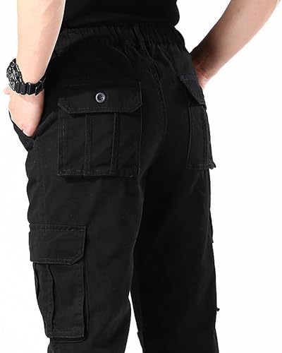 Detalle de DUOLUVA Pantalon Cargo Homme – Travail Noir, Taille L