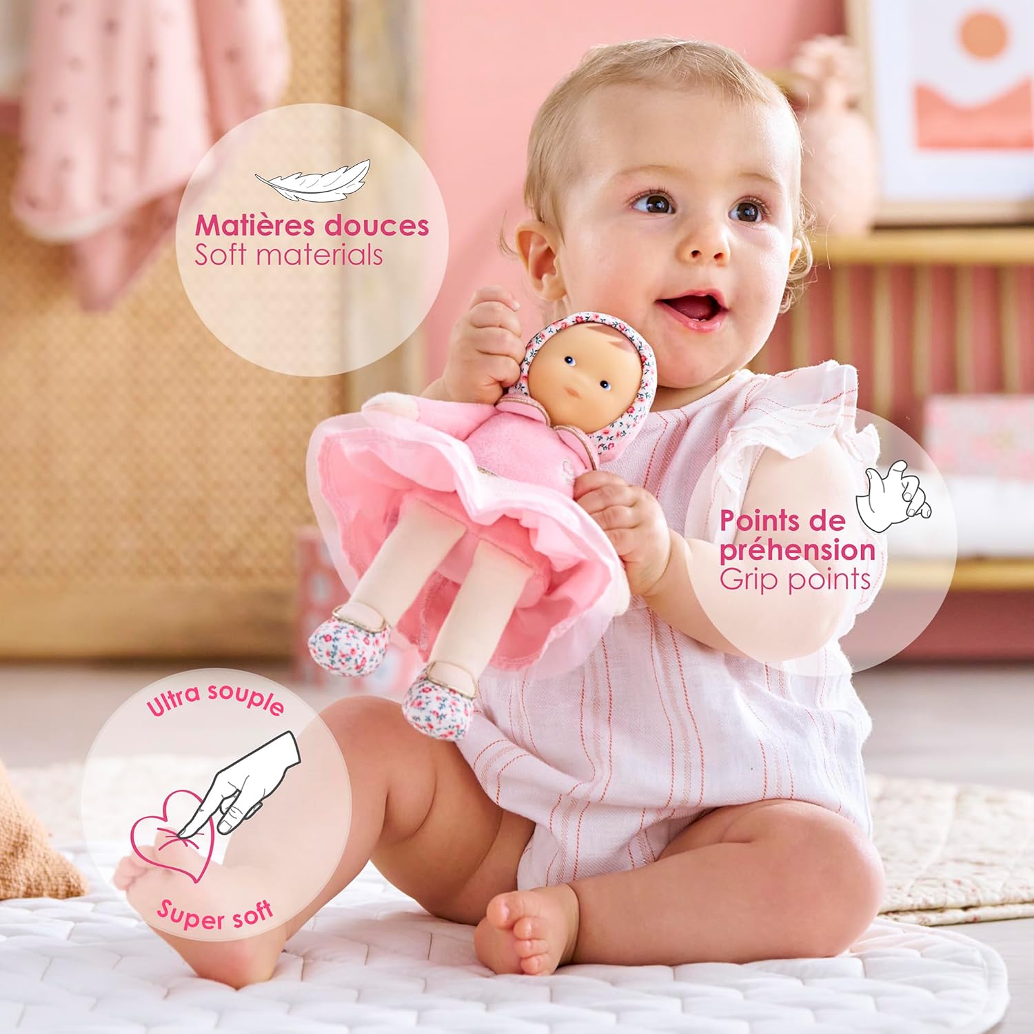 Thumbnail 4 de Corolle Mon Doudou Miss Ballerine Rose Grenadine, 25 cm – Dès la naissance