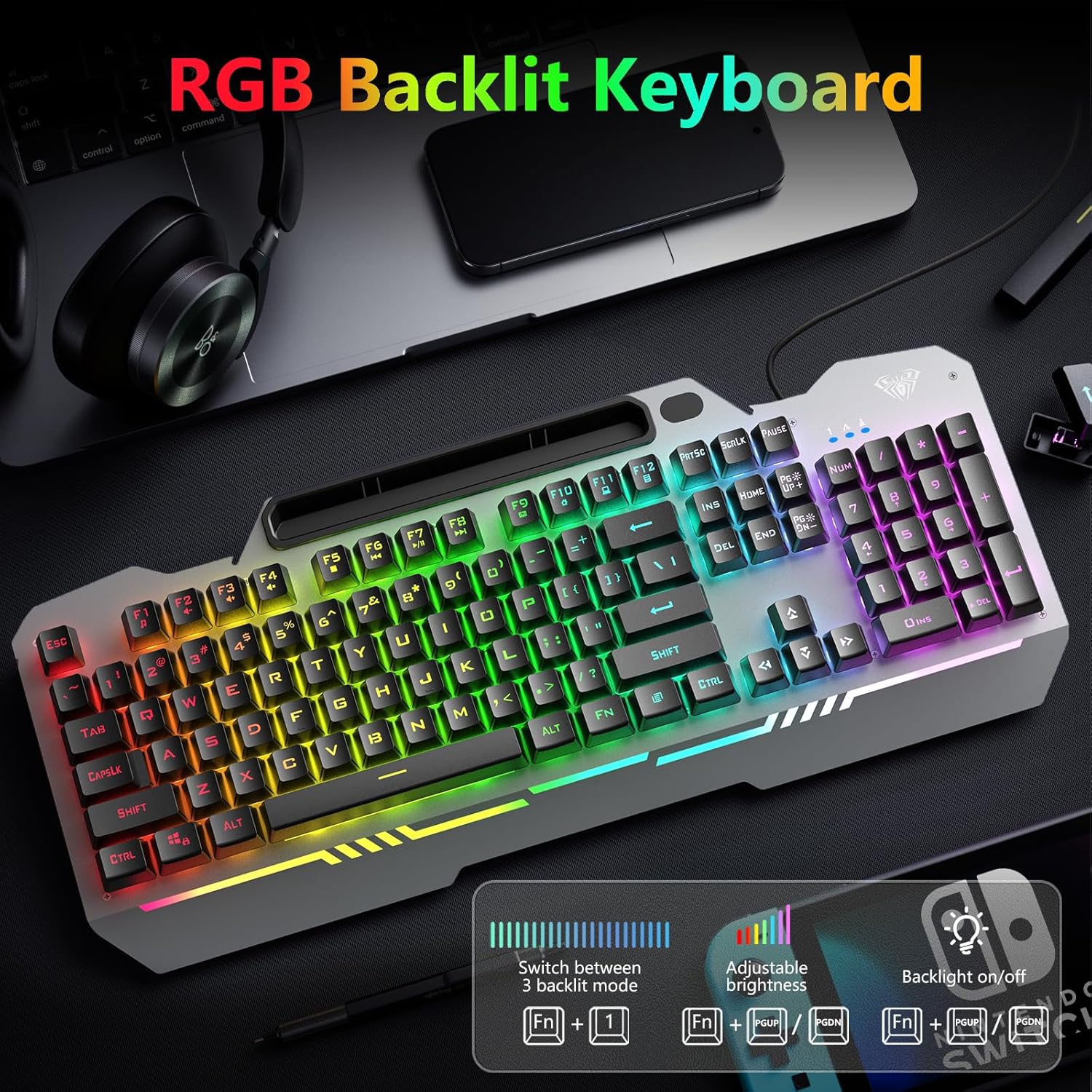 Thumbnail 1 de AULA T102 104-Key Gaming Keyboard