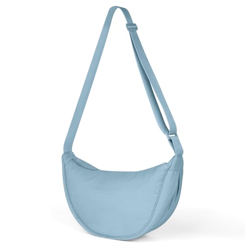 Detalle de Aucuu borsa a tracolla da donna in nylon a mezzaluna, tinta unita