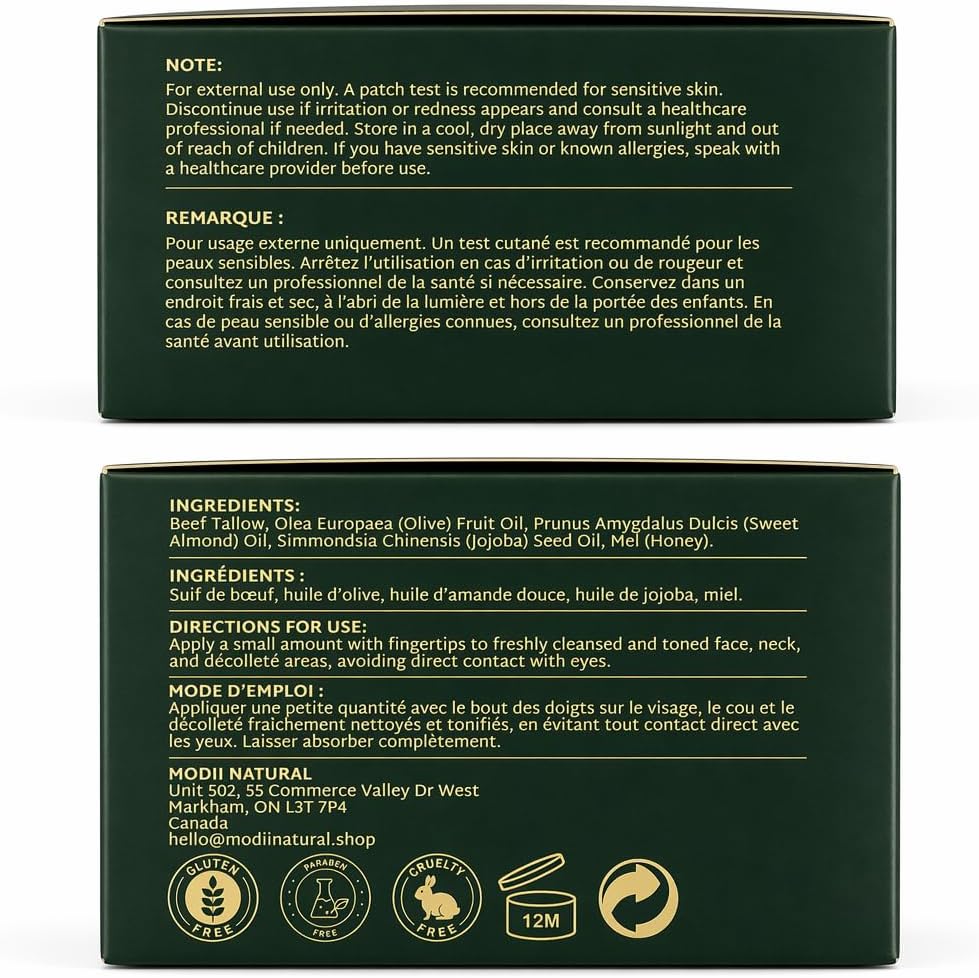 Detalle 2 de Modii Natural Whipped Beef Tallow Moisturizer, Unscented Balm, 120ml/4oz