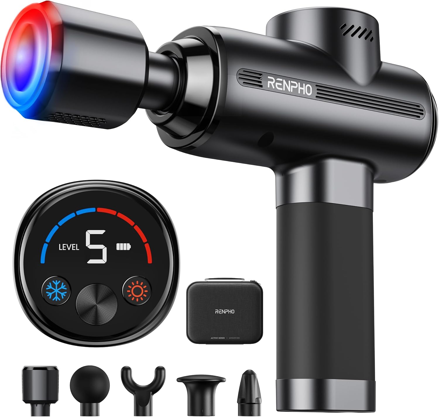 Detalle de RENPHO Active Thermacool 2 R-WMG13 Massage Gun with Heat and Cold Control