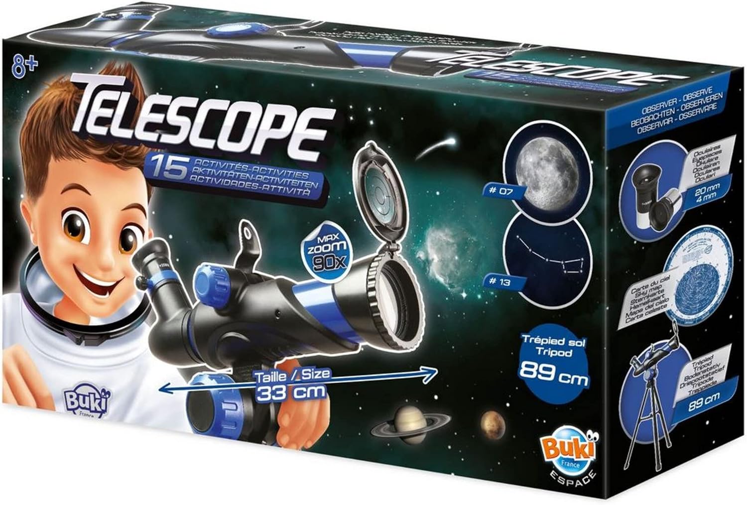 Detalle 2 de Buki Teleskop – 15 Möglichkeiten: Einsteiger-Set für Mond, Planeten und Naturbeobachtung