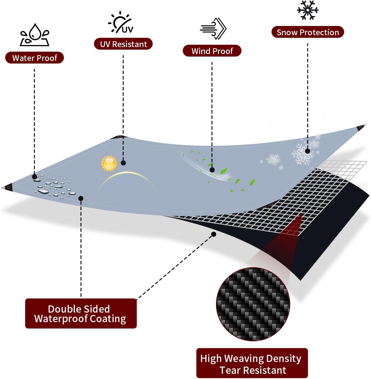Thumbnail 5 de Covall 6x8m waterproof tarp groundsheet