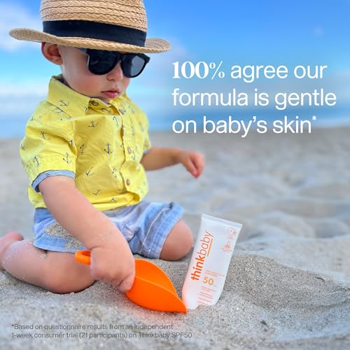 Detalle 2 de Thinkbaby Sunscreen SPF 50+ Mineral Formula, Water Resistant, 3 Oz