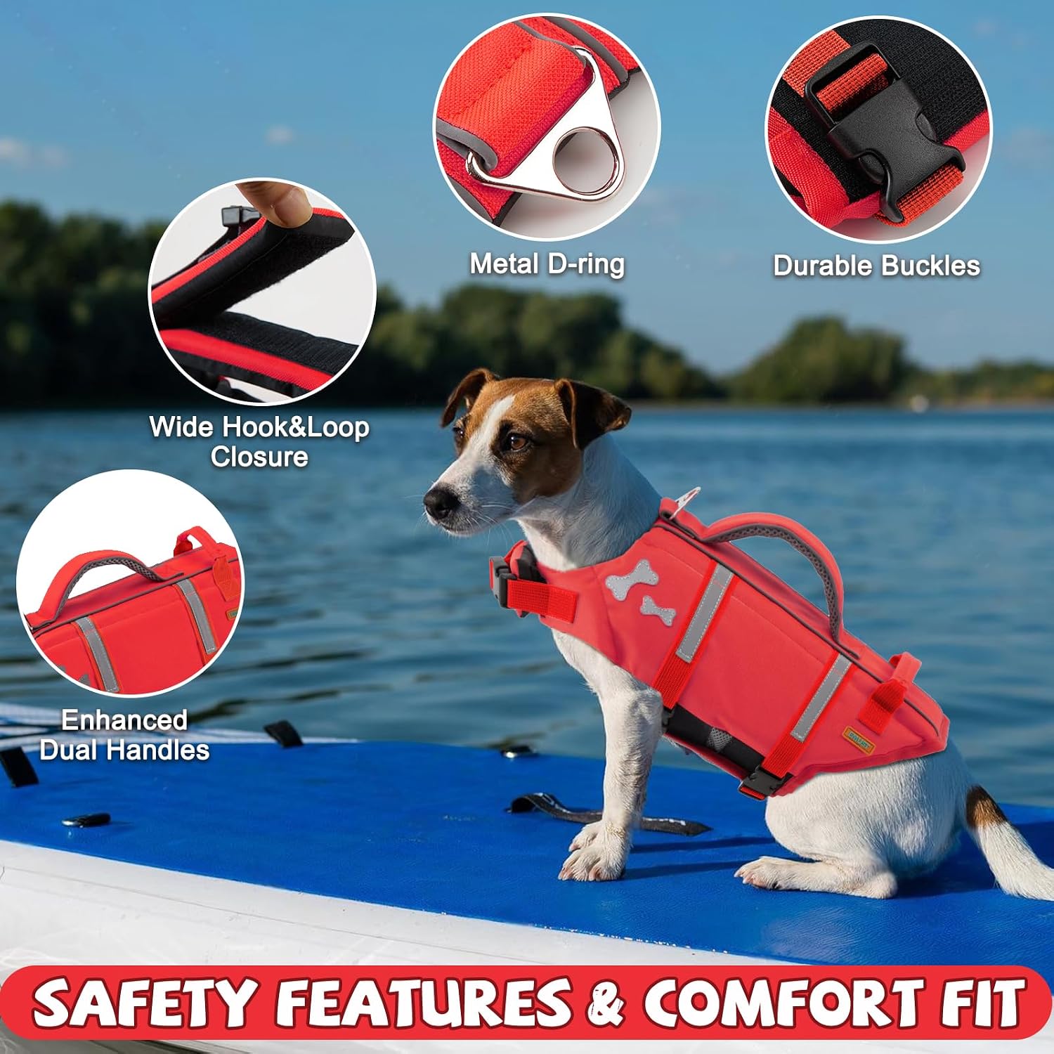 Thumbnail 1 de EMUST Dog Life Preserver (L) – Buoyant Life Vest for Swimming and Boating