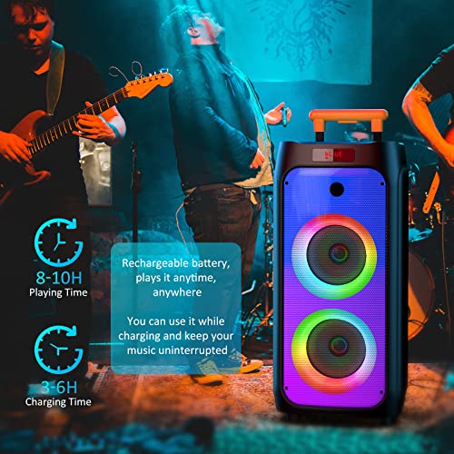 Detalle de JYX Karaoke Profesional 500W con 2 Micrófonos Inalámbricos: karaoke móvil para fiestas