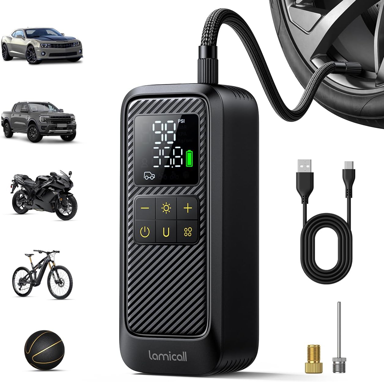 Detalle de Lamicall Car Tyre Inflator 150 PSI portable pump