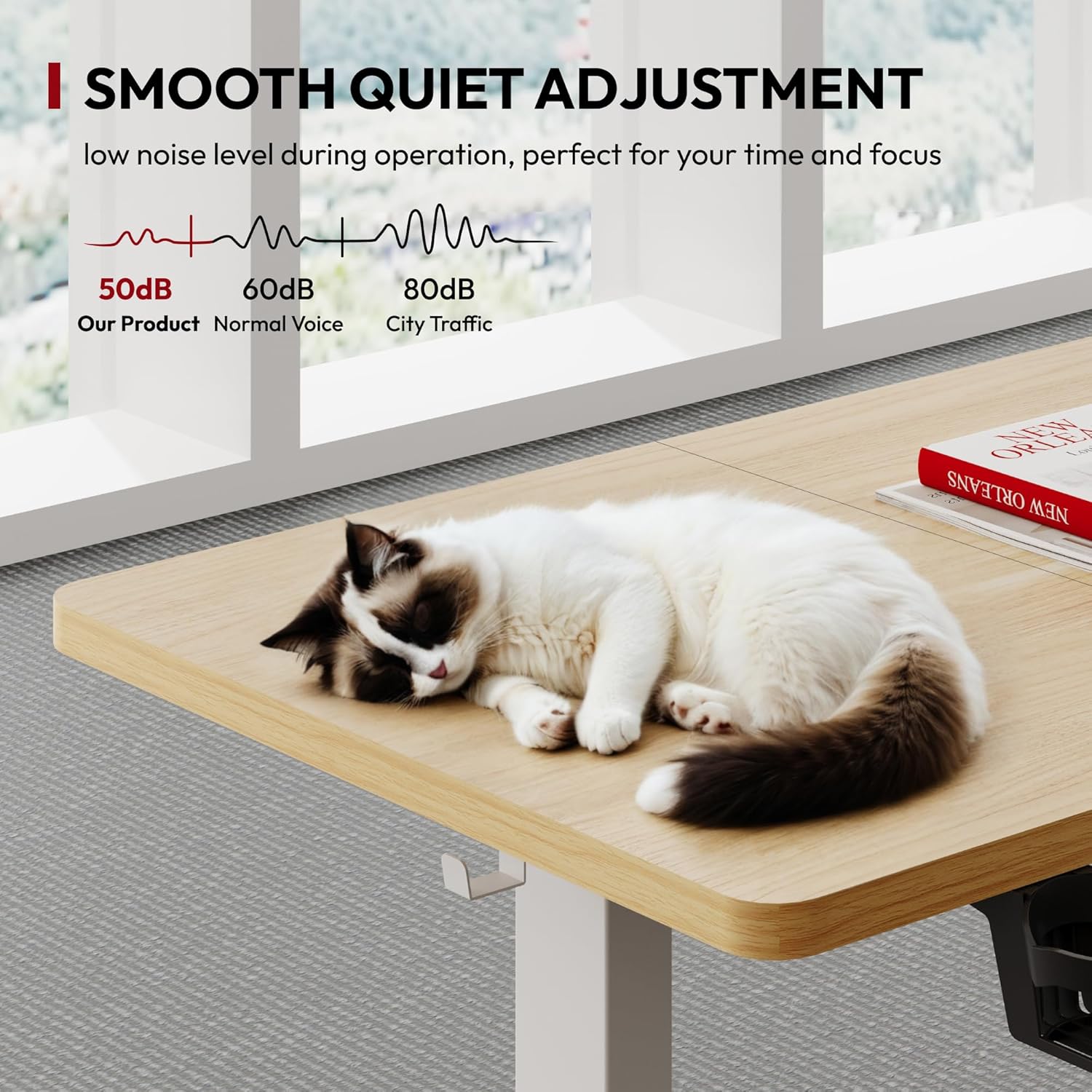 Thumbnail 4 de SANODESK Bureau assis-debout électrique réglable 140x60 cm avec mémoires et système anti-collision