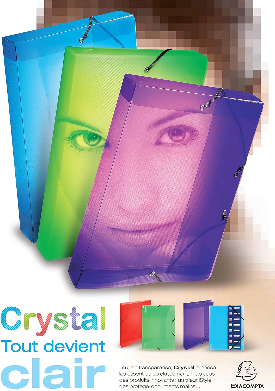 Thumbnail 6 de Exacompta 5972E – Boîte de classement Crystal, 25 x 33 cm, A4, 40 mm, polypropylène