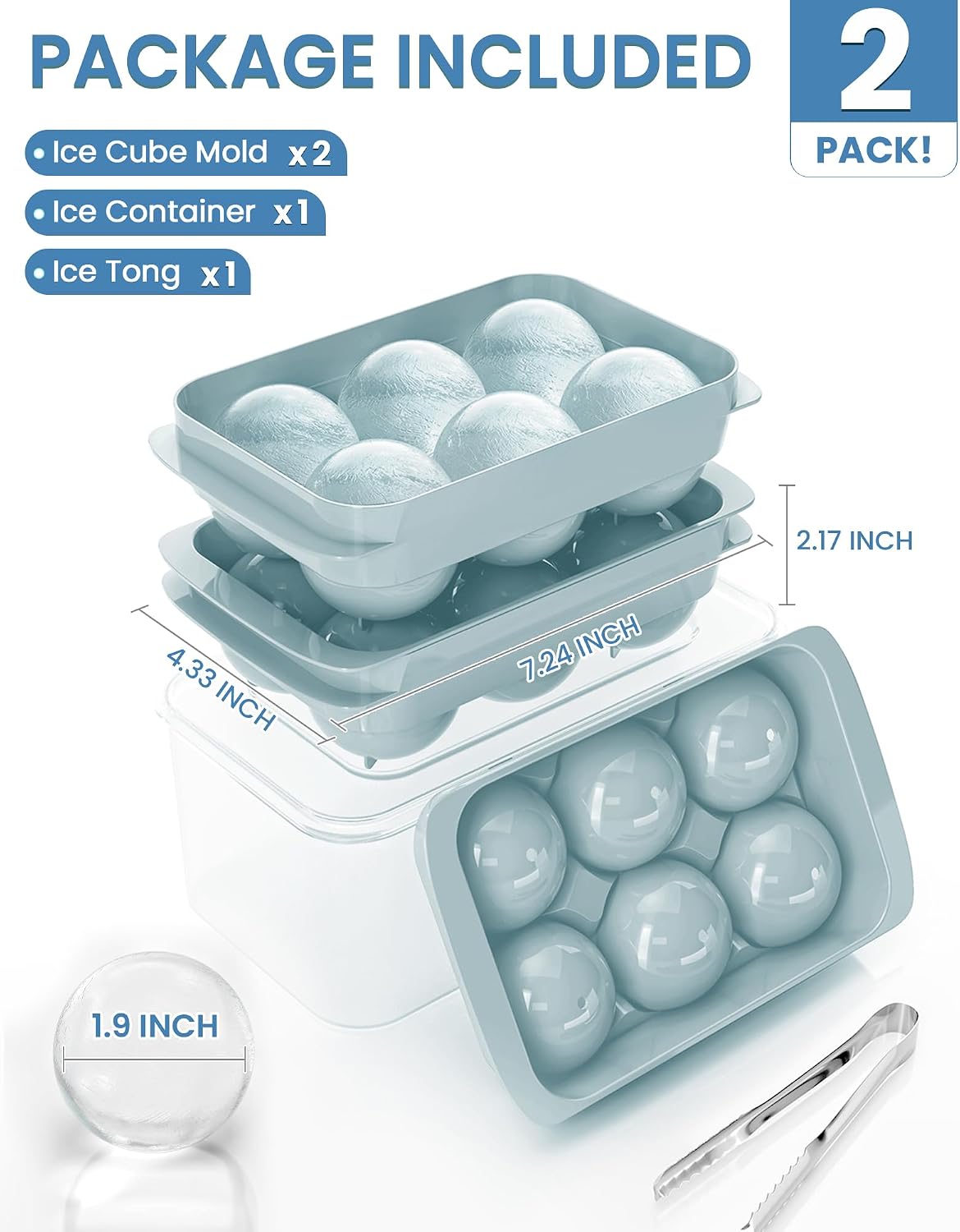 Detalle de Cigorea Ice Cube Tray, 1.93-Inch