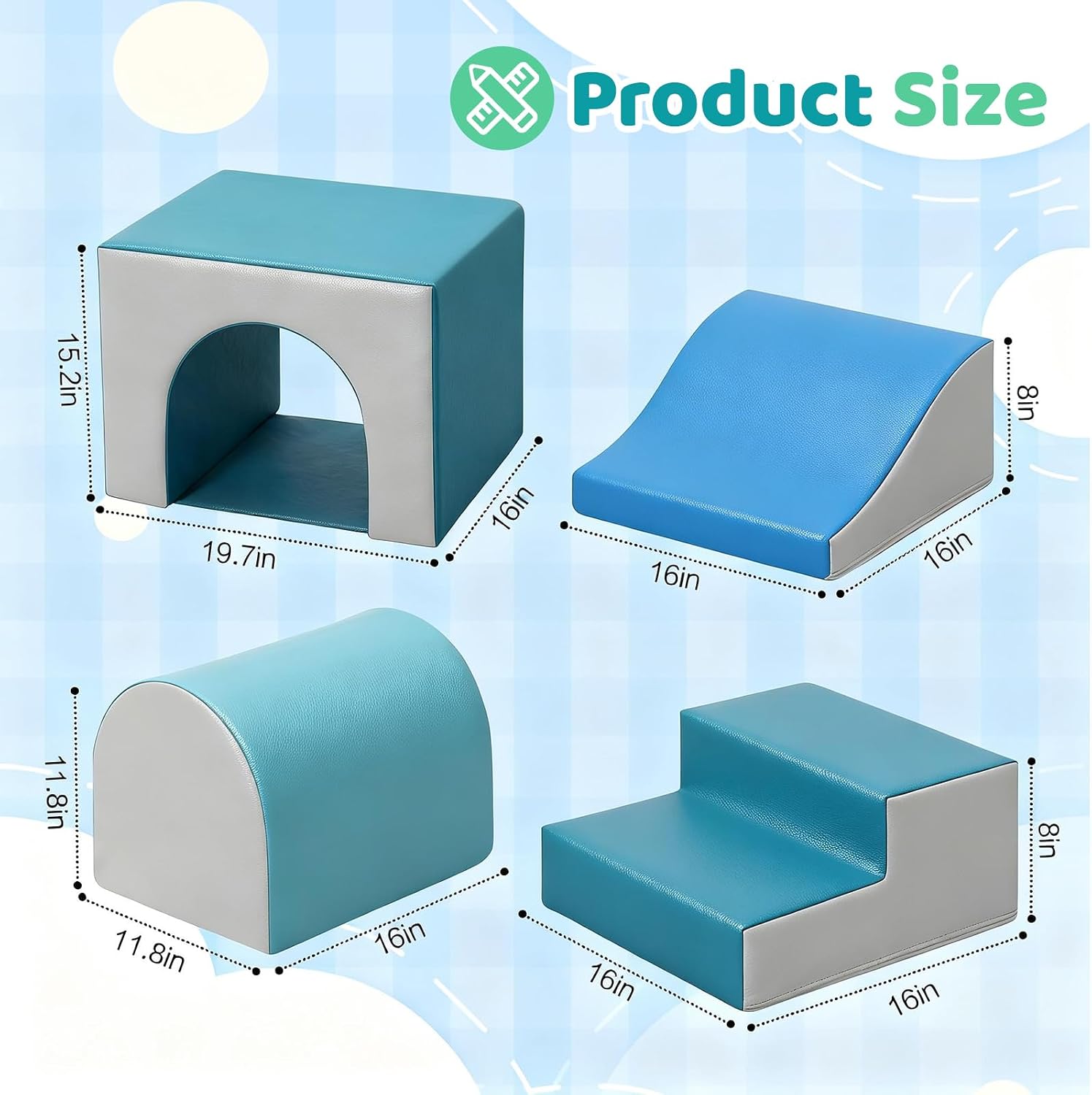 Detalle 2 de Sumbababy Foam Climbing Blocks 4 PCS