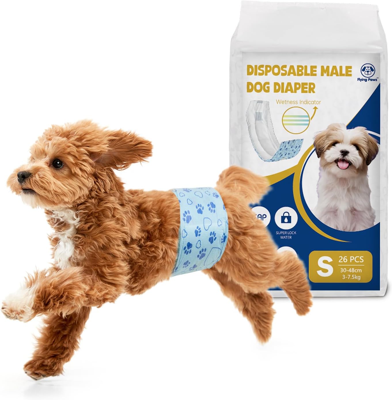 Flying Paws Pannolini per cani S, 26 pezzi