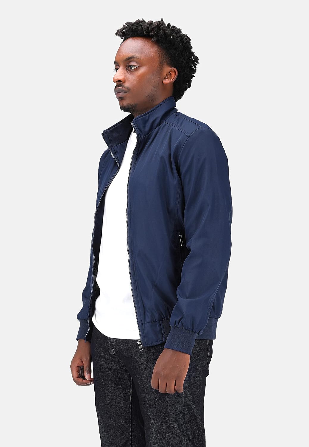 Thumbnail 6 de YOUTHUP Giacca leggera estiva da uomo stile bomber con zip e colletto coreano