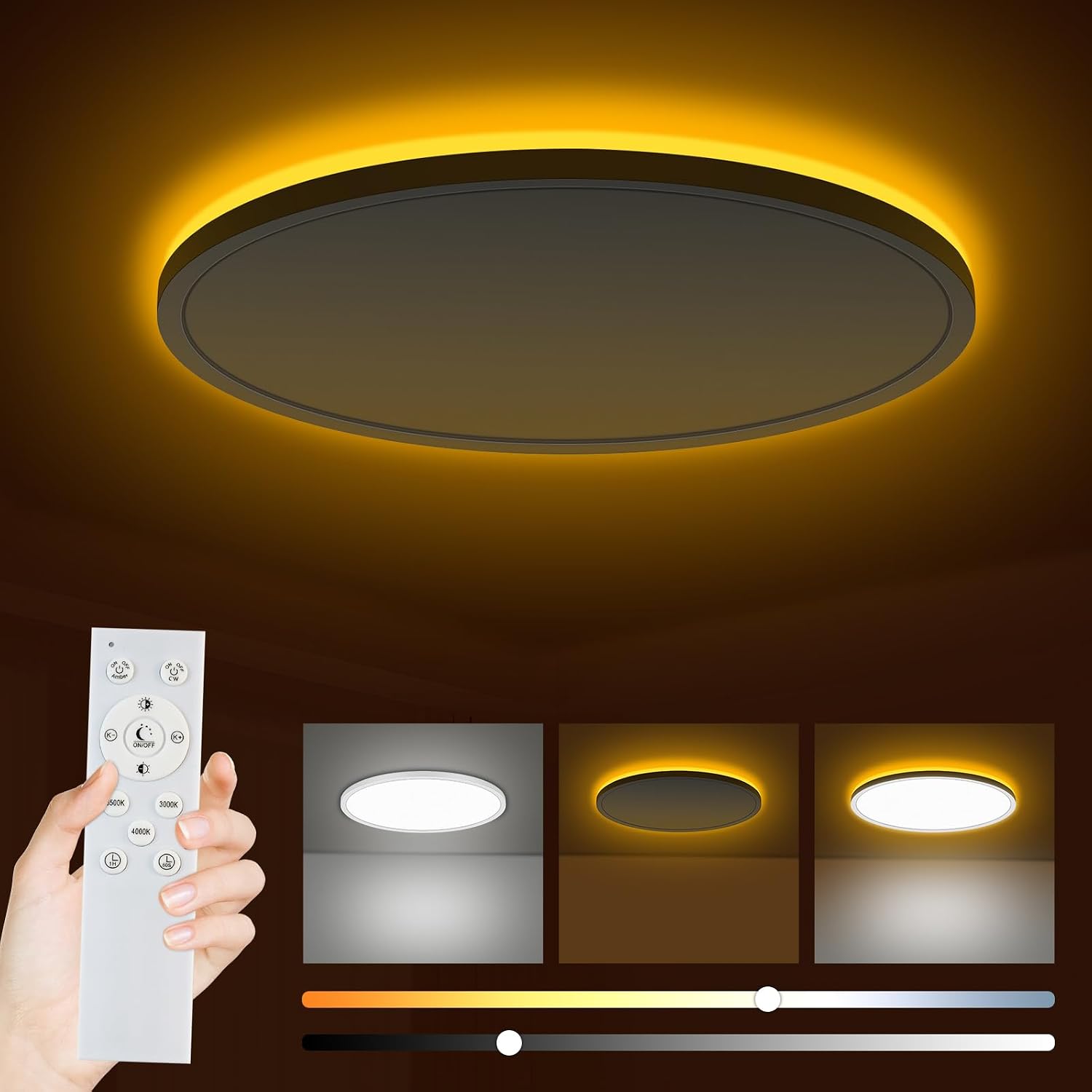 Detalle de Bowfar LED Deckenleuchte 24W 2800LM
