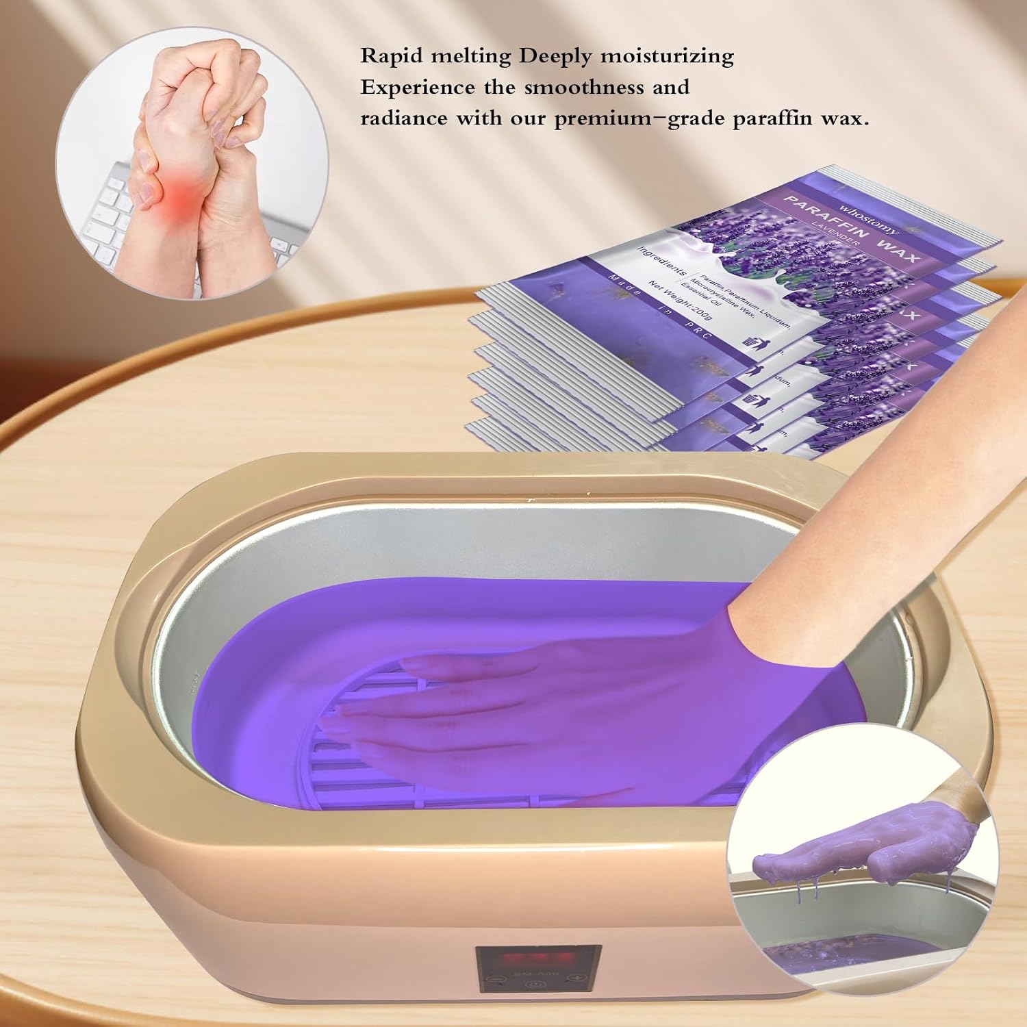Thumbnail 2 de Whostomy Paraffin Wax Refills, 12-Pack with Lavender Scent and Dry Flowers