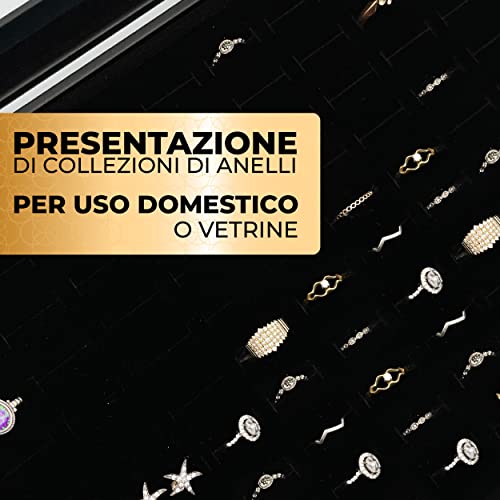 Thumbnail 7 de Praknu portaanelli da 100 anelli in similpelle, con coperchio trasparente
